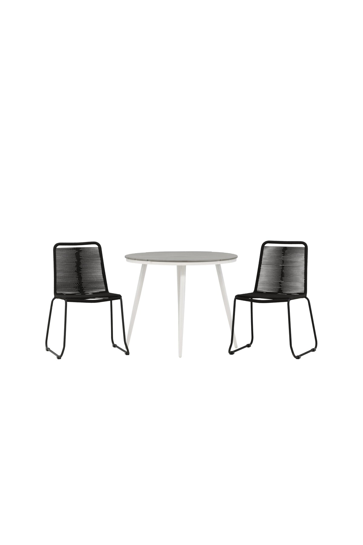 Break Matbord med Lindos Stolarna – Bord: ⌀90 Stol: 59x86x57