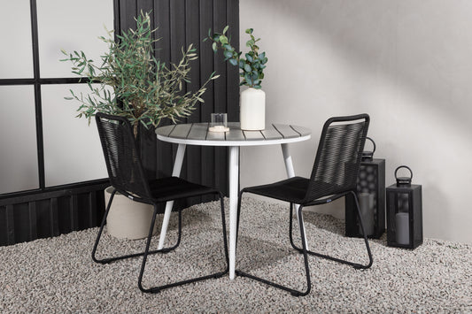 Break Matbord med Lindos Stolarna – Bord: ⌀90 Stol: 59x86x57