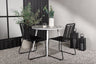 Break Matbord med Lindos Stolarna – Bord: ⌀90 Stol: 59x86x57