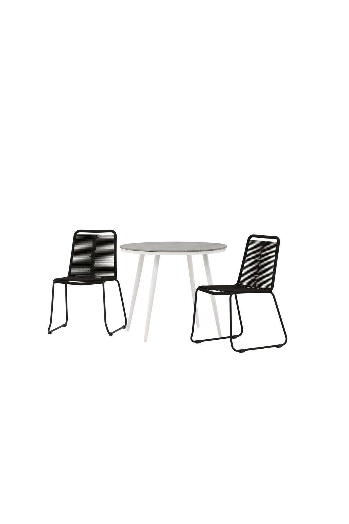 Break Matbord med Lindos Stolarna – Bord: ⌀90 Stol: 59x86x57