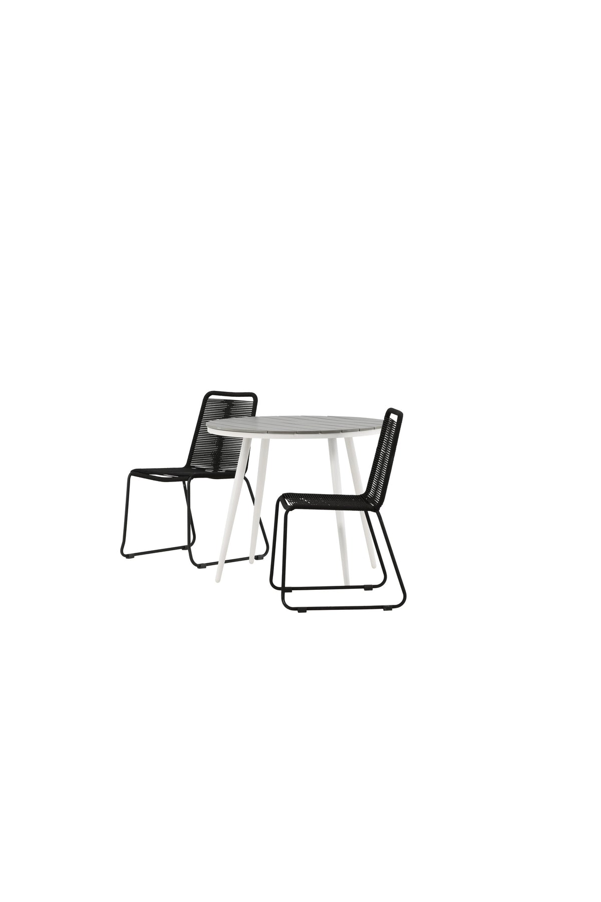 Break Matbord med Lindos Stolarna – Bord: ⌀90 Stol: 59x86x57