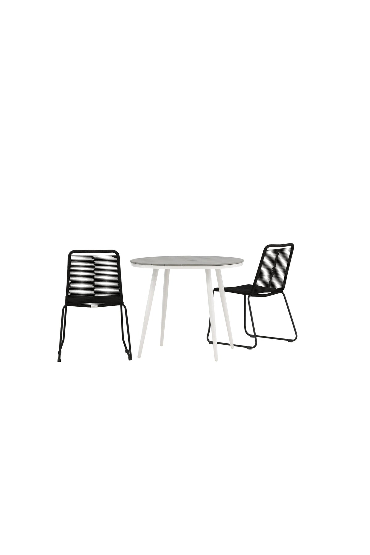 Break Matbord med Lindos Stolarna – Bord: ⌀90 Stol: 59x86x57