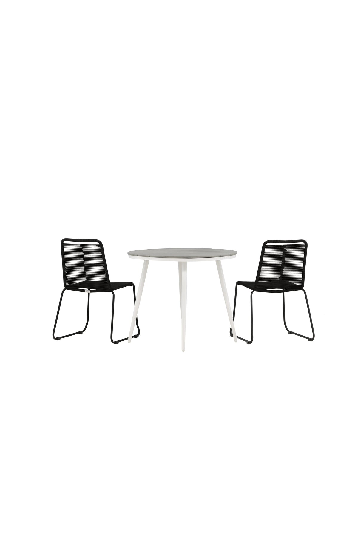 Break Matbord med Lindos Stolarna – Bord: ⌀90 Stol: 59x86x57