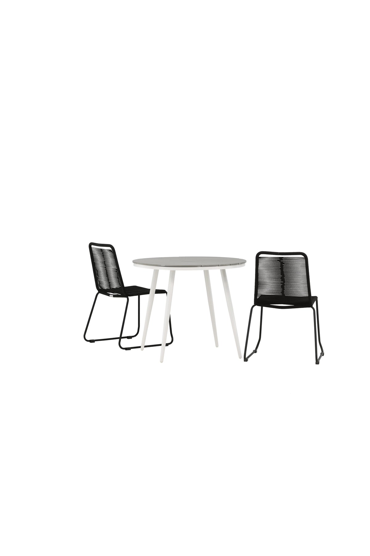 Break Matbord med Lindos Stolarna – Bord: ⌀90 Stol: 59x86x57