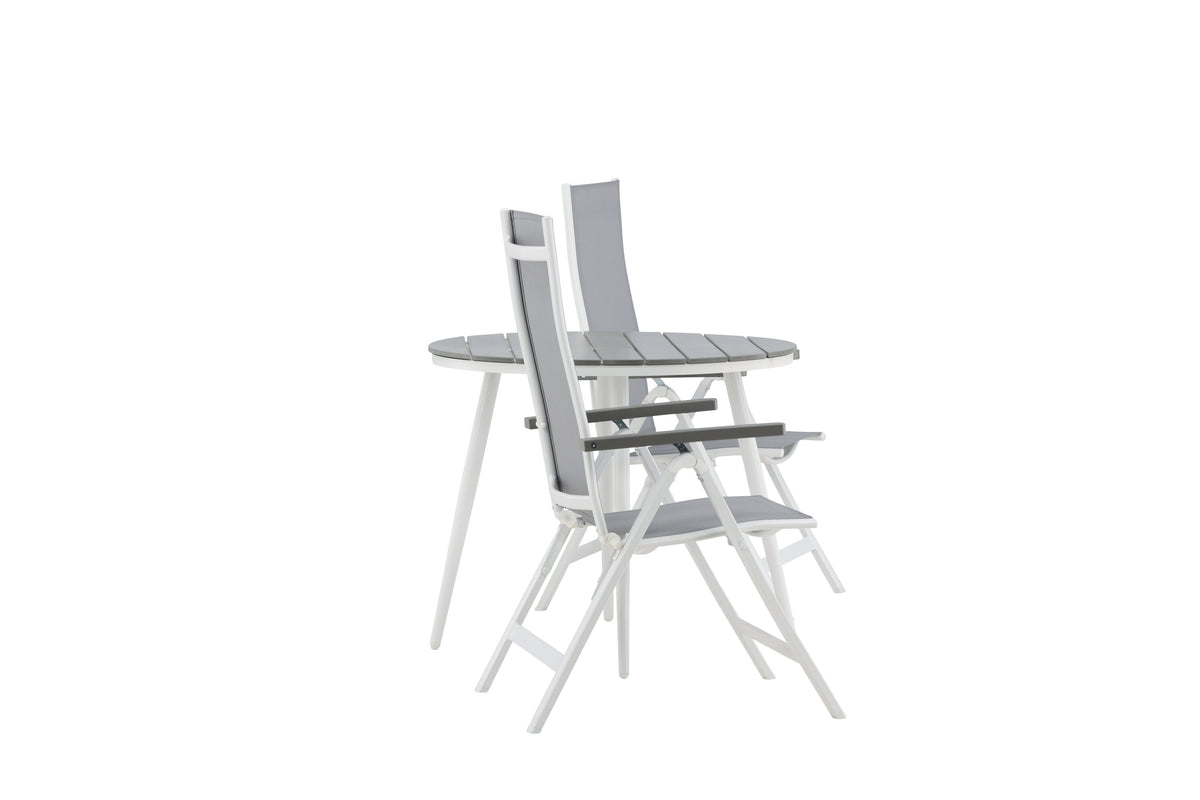 Break Matbord med Albany Stolarna – Bord: ⌀90 Stol: 67x109,5x59