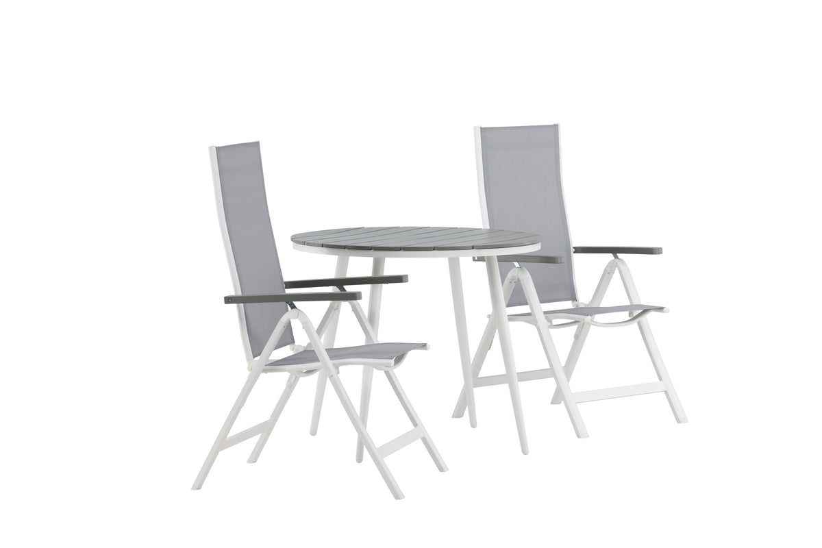 Break Matbord med Albany Stolarna – Bord: ⌀90 Stol: 67x109,5x59