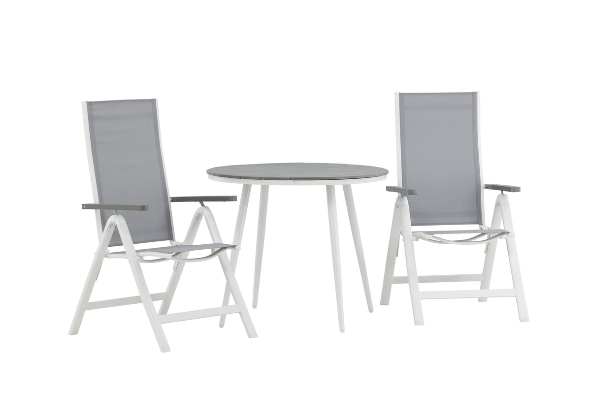 Break Matbord med Albany Stolarna – Bord: ⌀90 Stol: 67x109,5x59