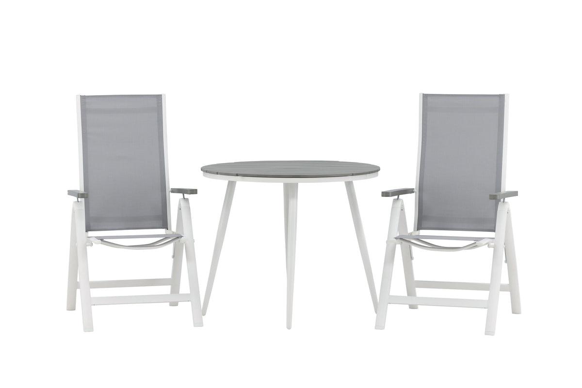 Break Matbord med Albany Stolarna – Bord: ⌀90 Stol: 67x109,5x59