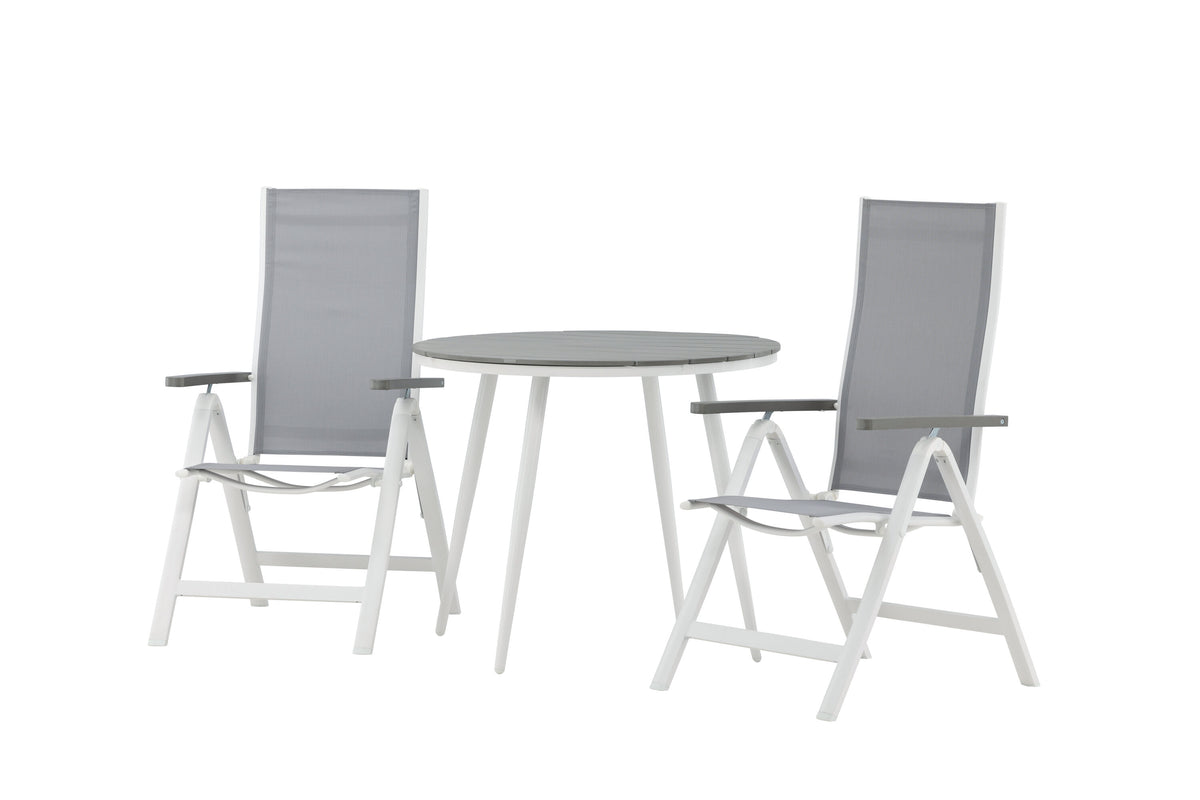 Break Matbord med Albany Stolarna – Bord: ⌀90 Stol: 67x109,5x59