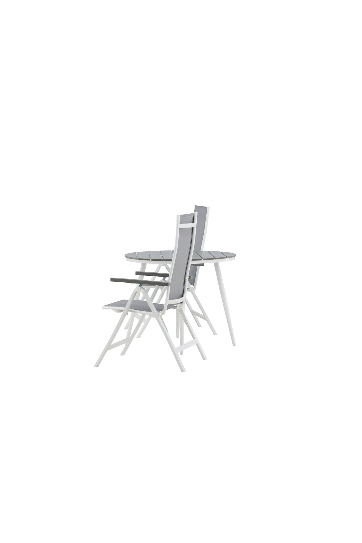 Break Matbord med Albany Stolarna – Bord: ⌀90 Stol: 67x109,5x59