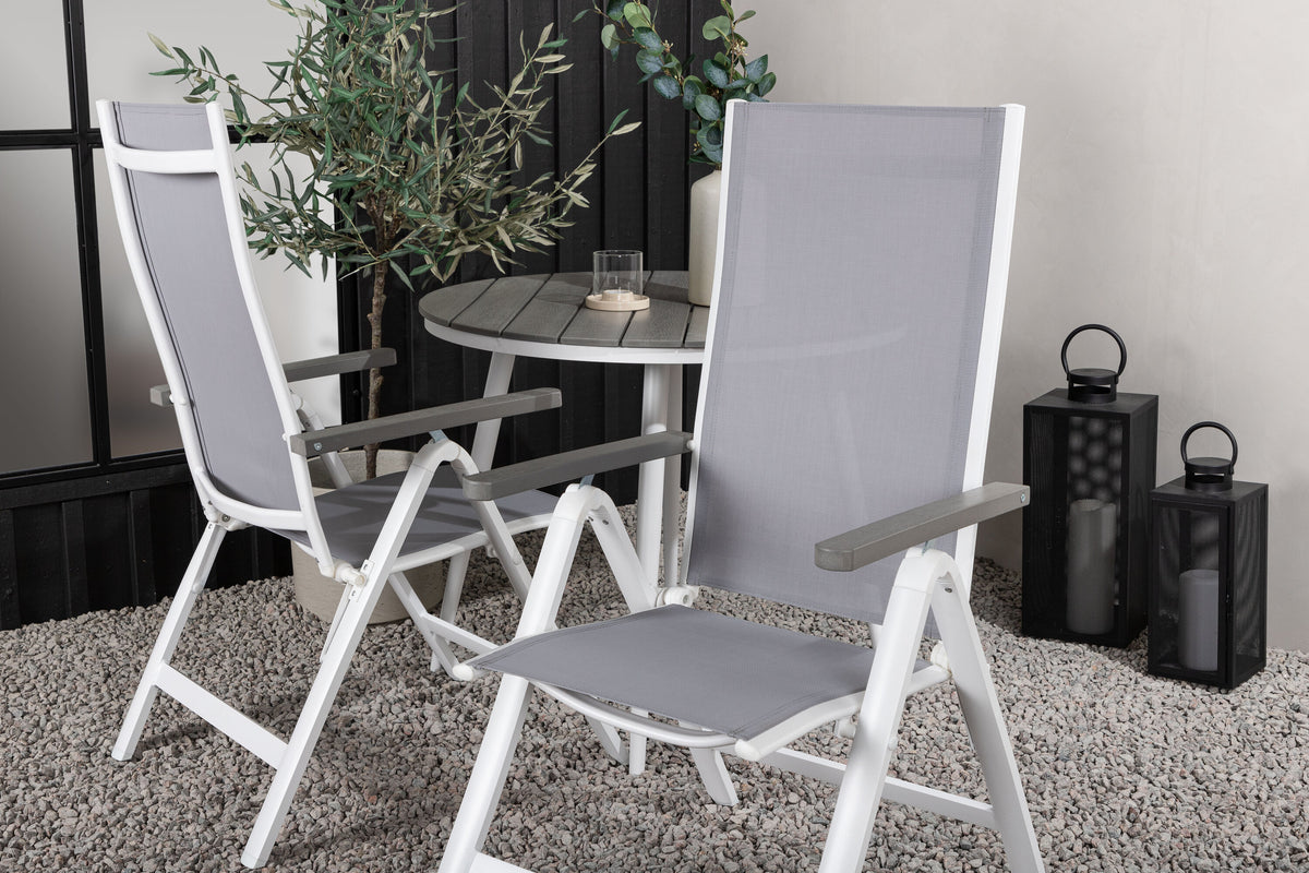 Break Matbord med Albany Stolarna – Bord: ⌀90 Stol: 67x109,5x59