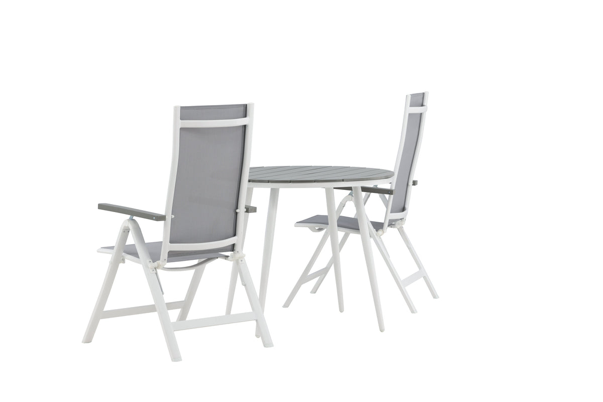 Break Matbord med Albany Stolarna – Bord: ⌀90 Stol: 67x109,5x59