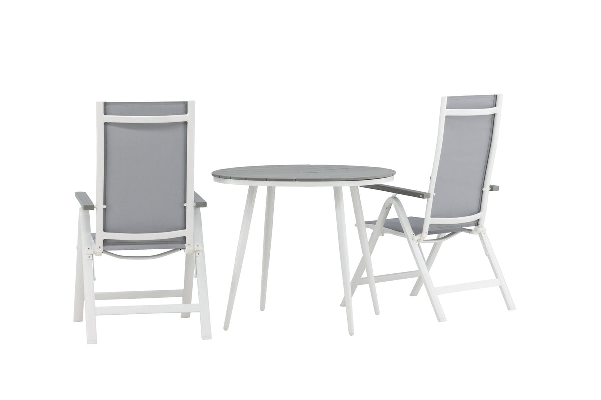 Break Matbord med Albany Stolarna – Bord: ⌀90 Stol: 67x109,5x59