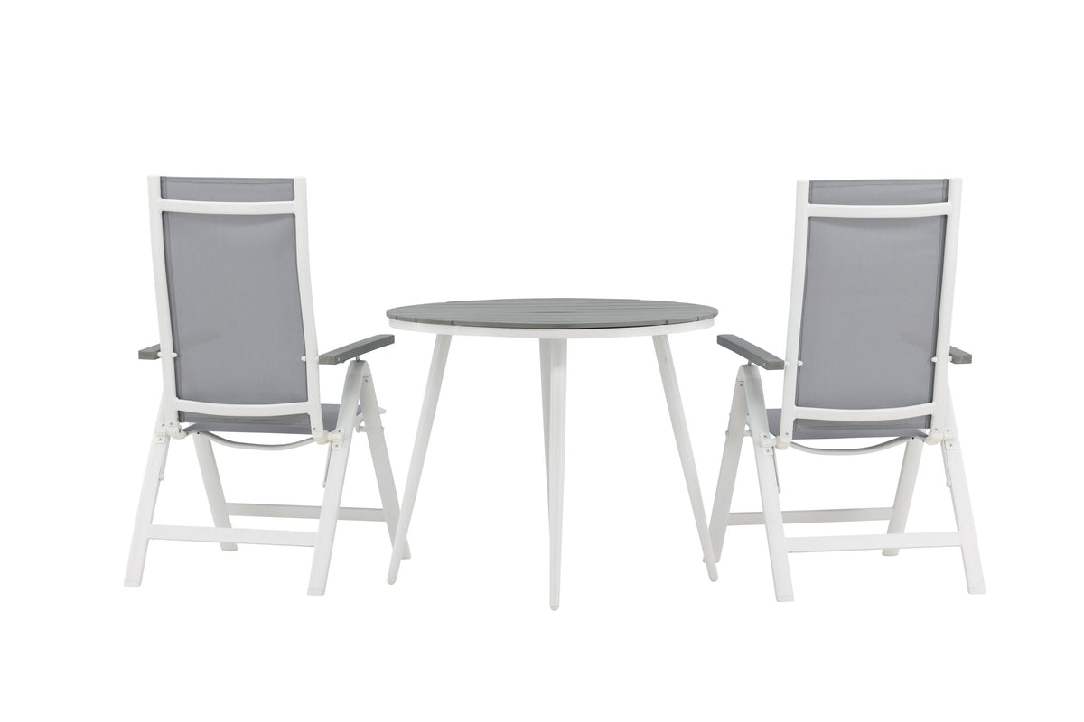Break Matbord med Albany Stolarna – Bord: ⌀90 Stol: 67x109,5x59