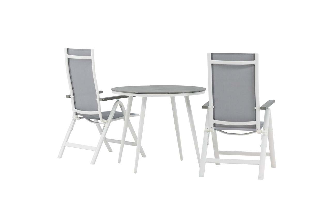 Break Matbord med Albany Stolarna – Bord: ⌀90 Stol: 67x109,5x59