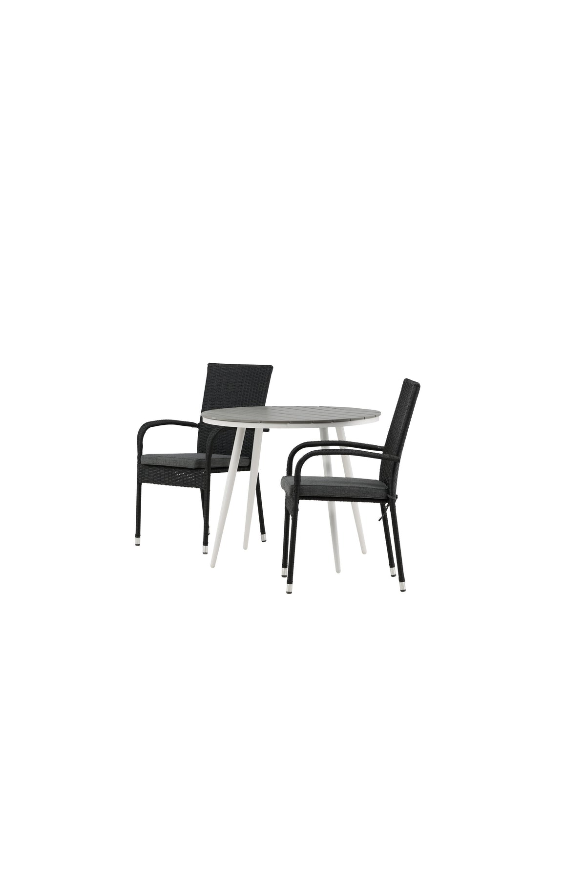 Break Matbord med Anna Stolarna – Bord: ⌀90 Stol: 64x95x55