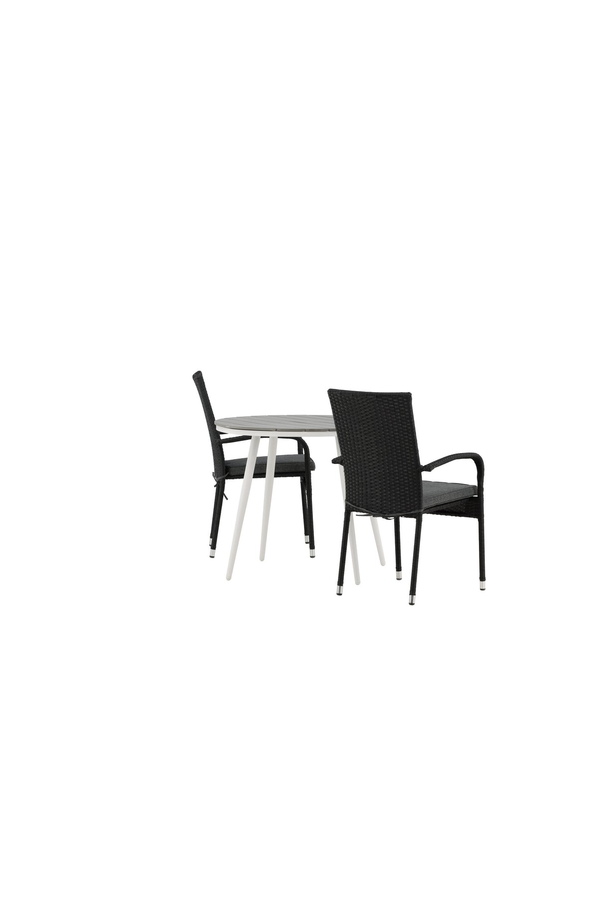 Break Matbord med Anna Stolarna – Bord: ⌀90 Stol: 64x95x55