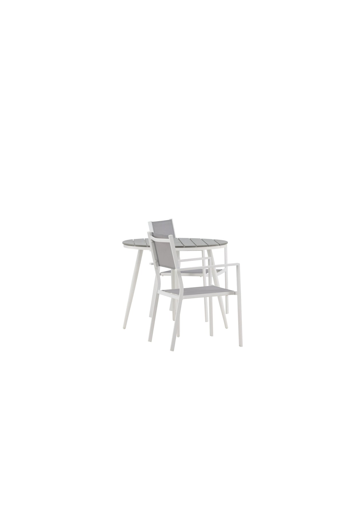 Break Matbord med Copacabana Stolarna – Bord: ⌀90 Stol: 60,5x88x56,5