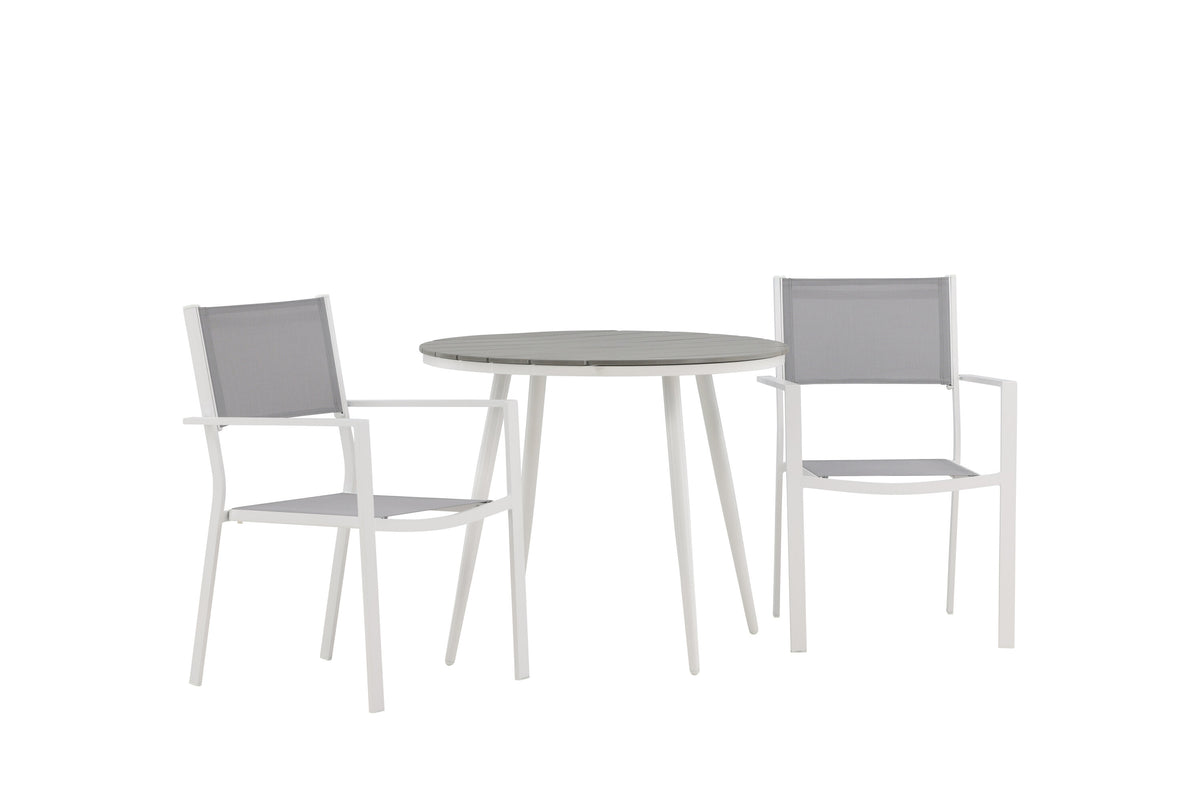 Break Matbord med Copacabana Stolarna – Bord: ⌀90 Stol: 60,5x88x56,5