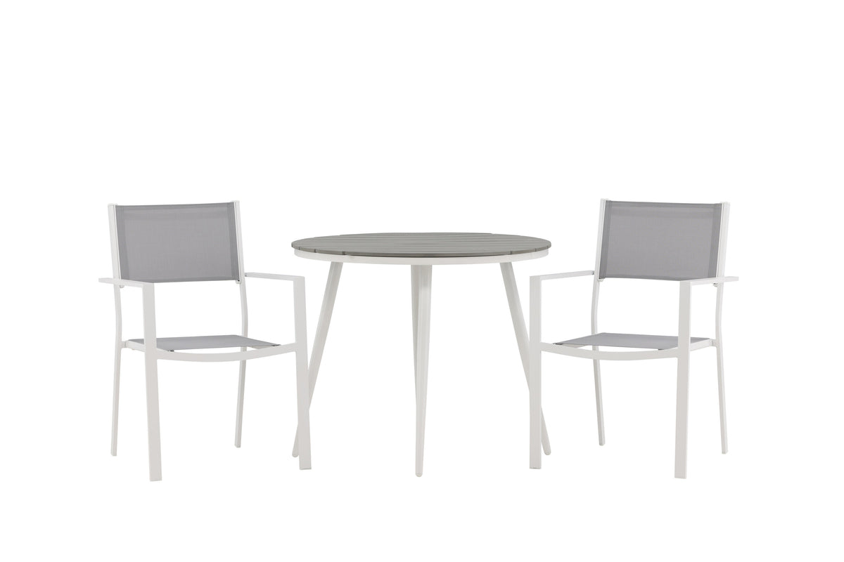 Break Matbord med Copacabana Stolarna – Bord: ⌀90 Stol: 60,5x88x56,5