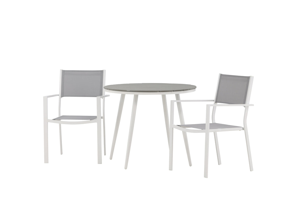 Break Matbord med Copacabana Stolarna – Bord: ⌀90 Stol: 60,5x88x56,5