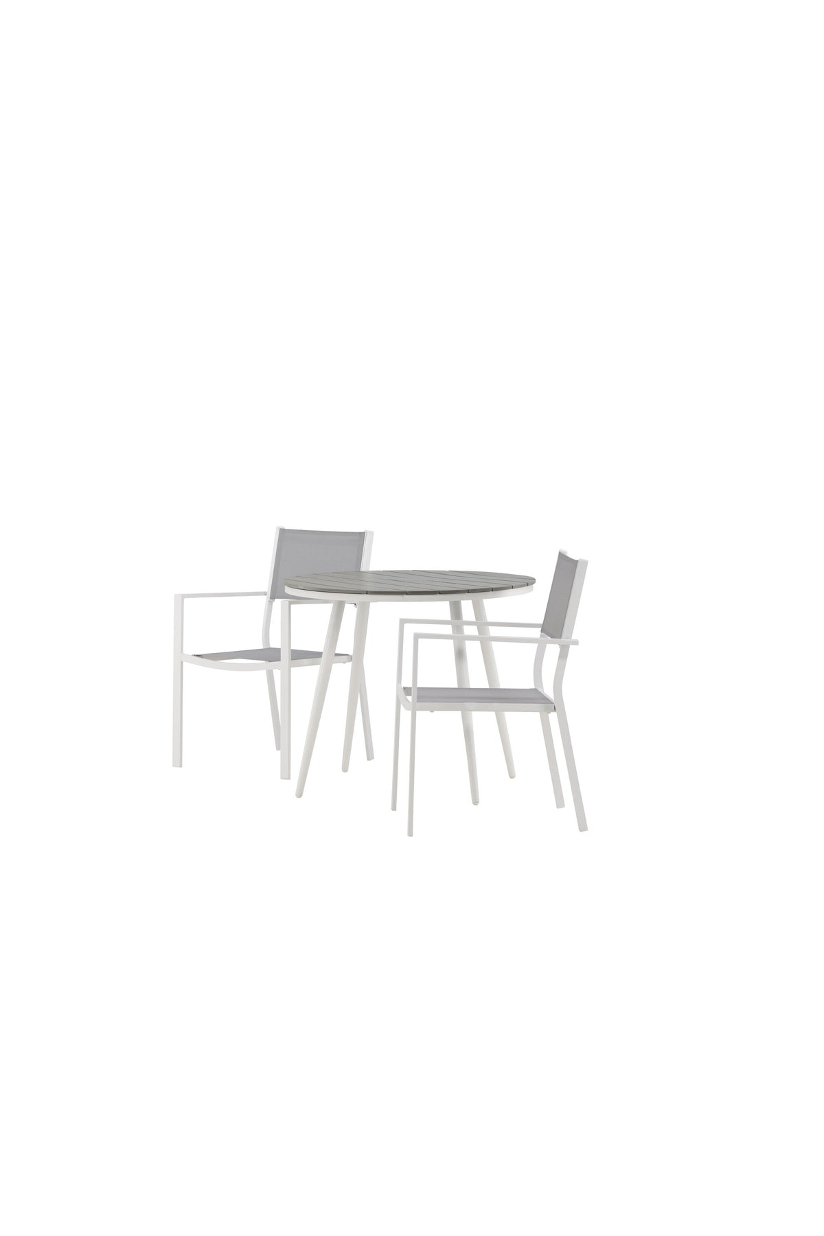Break Matbord med Copacabana Stolarna – Bord: ⌀90 Stol: 60,5x88x56,5
