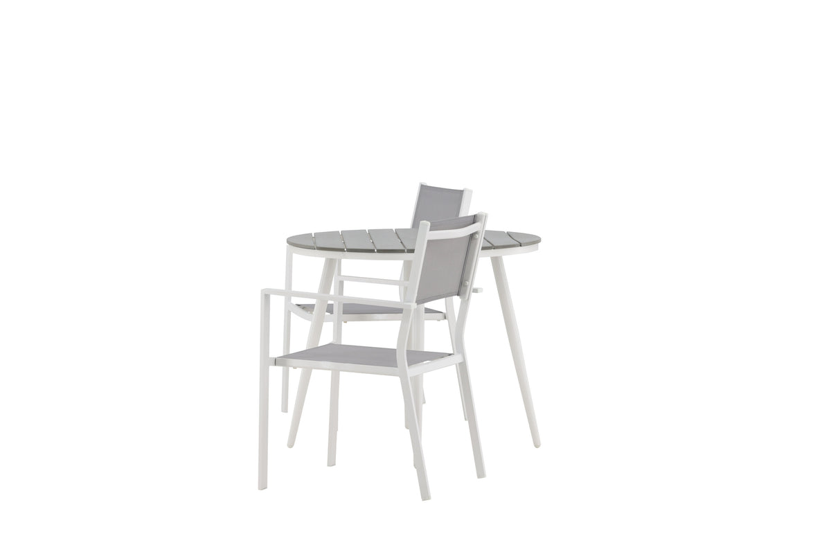 Break Matbord med Copacabana Stolarna – Bord: ⌀90 Stol: 60,5x88x56,5