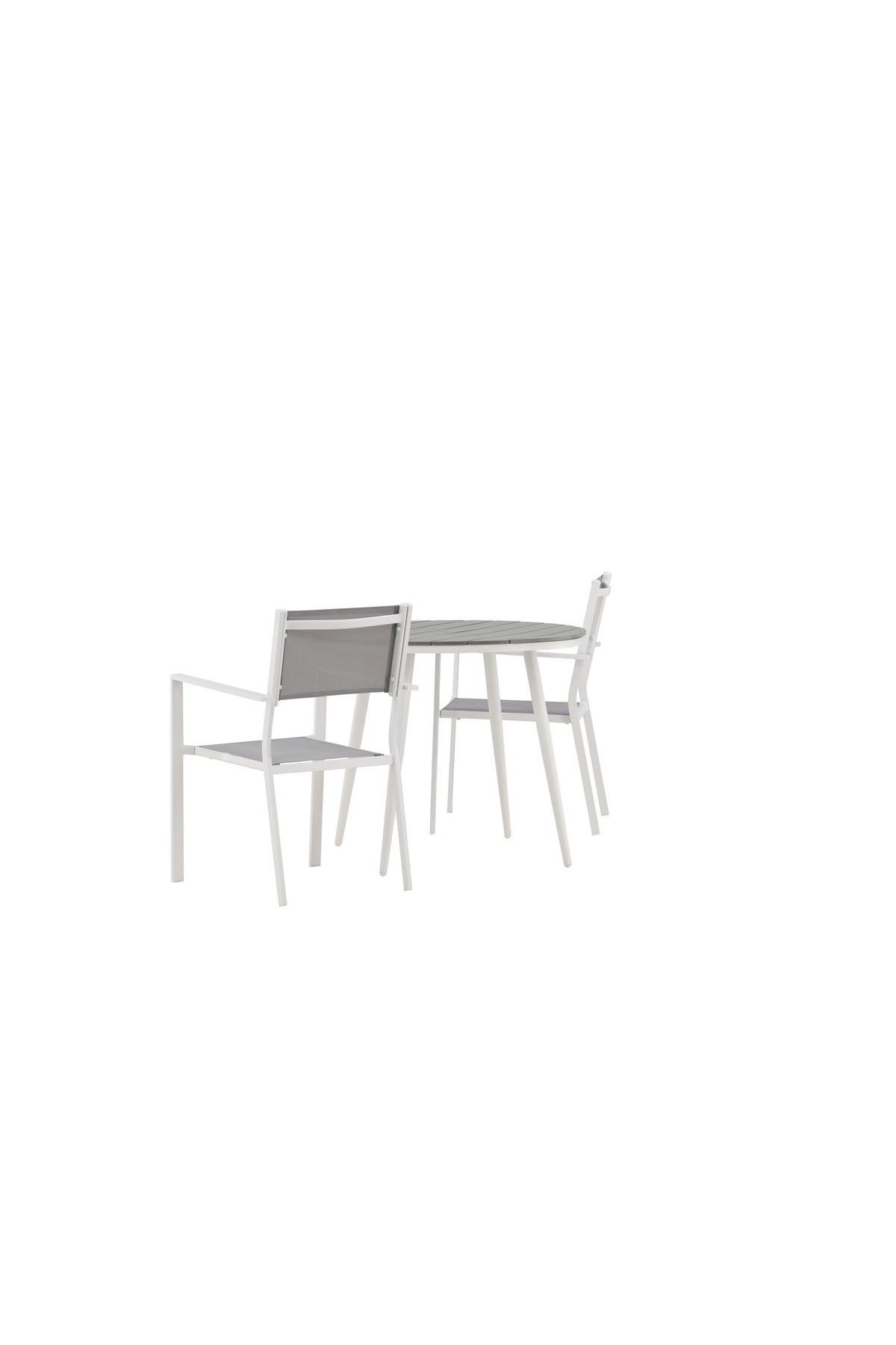 Break Matbord med Copacabana Stolarna – Bord: ⌀90 Stol: 60,5x88x56,5