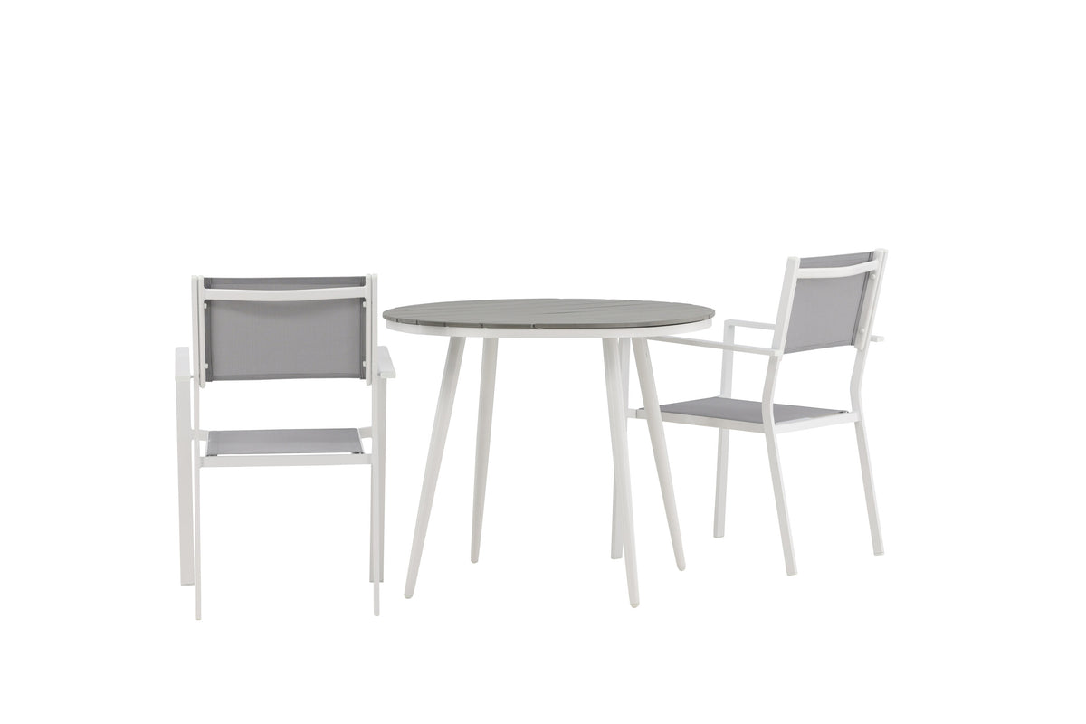 Break Matbord med Copacabana Stolarna – Bord: ⌀90 Stol: 60,5x88x56,5
