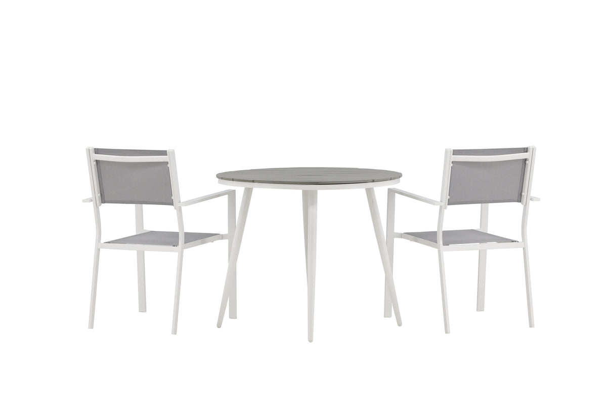 Break Matbord med Copacabana Stolarna – Bord: ⌀90 Stol: 60,5x88x56,5