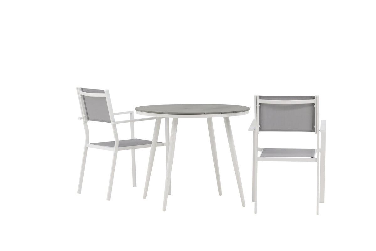 Break Matbord med Copacabana Stolarna – Bord: ⌀90 Stol: 60,5x88x56,5