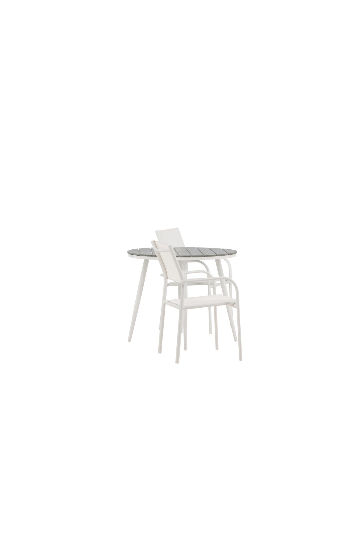 Break Matbord med Santorini Stolarna – Bord: ⌀90 Stol: 58x89x56