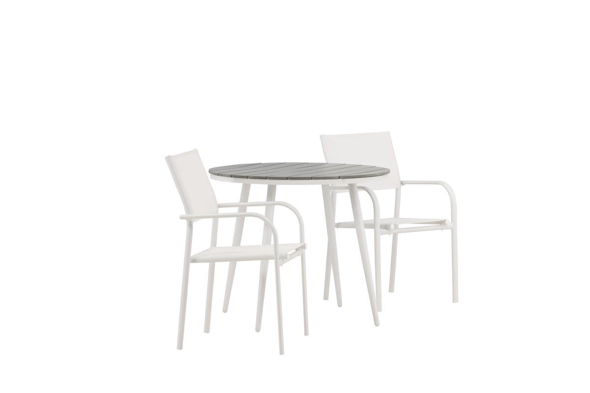 Break Matbord med Santorini Stolarna – Bord: ⌀90 Stol: 58x89x56