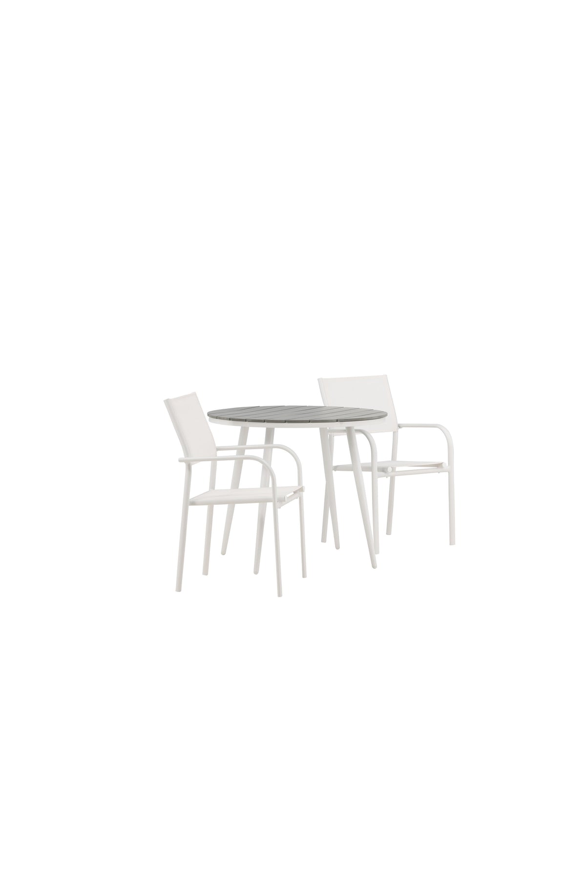 Break Matbord med Santorini Stolarna – Bord: ⌀90 Stol: 58x89x56