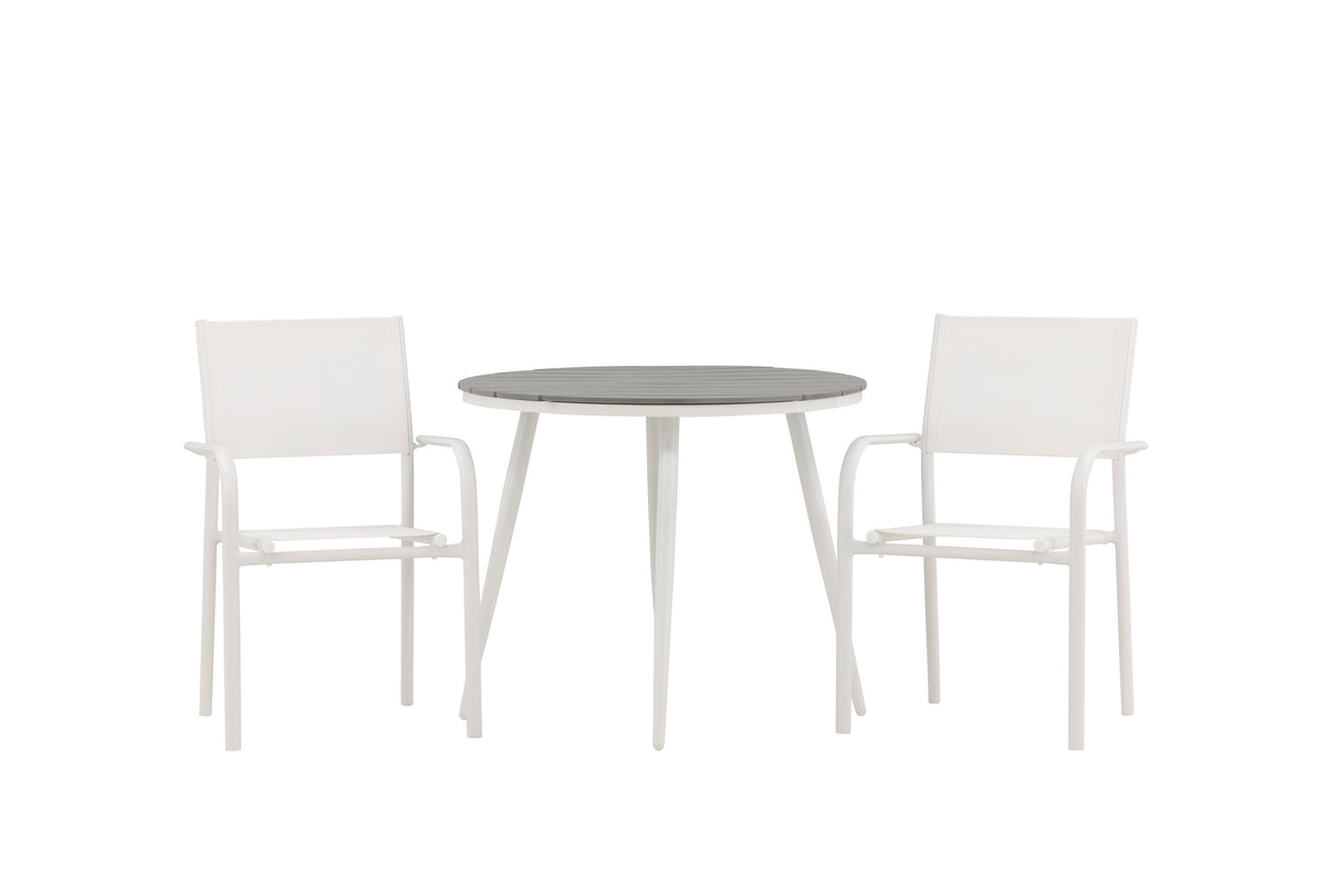 Break Matbord med Santorini Stolarna – Bord: ⌀90 Stol: 58x89x56