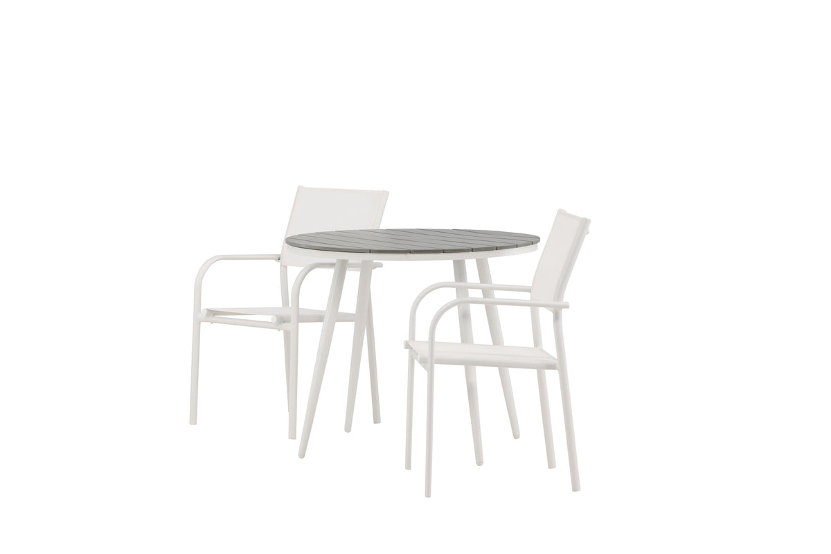 Break Matbord med Santorini Stolarna – Bord: ⌀90 Stol: 58x89x56