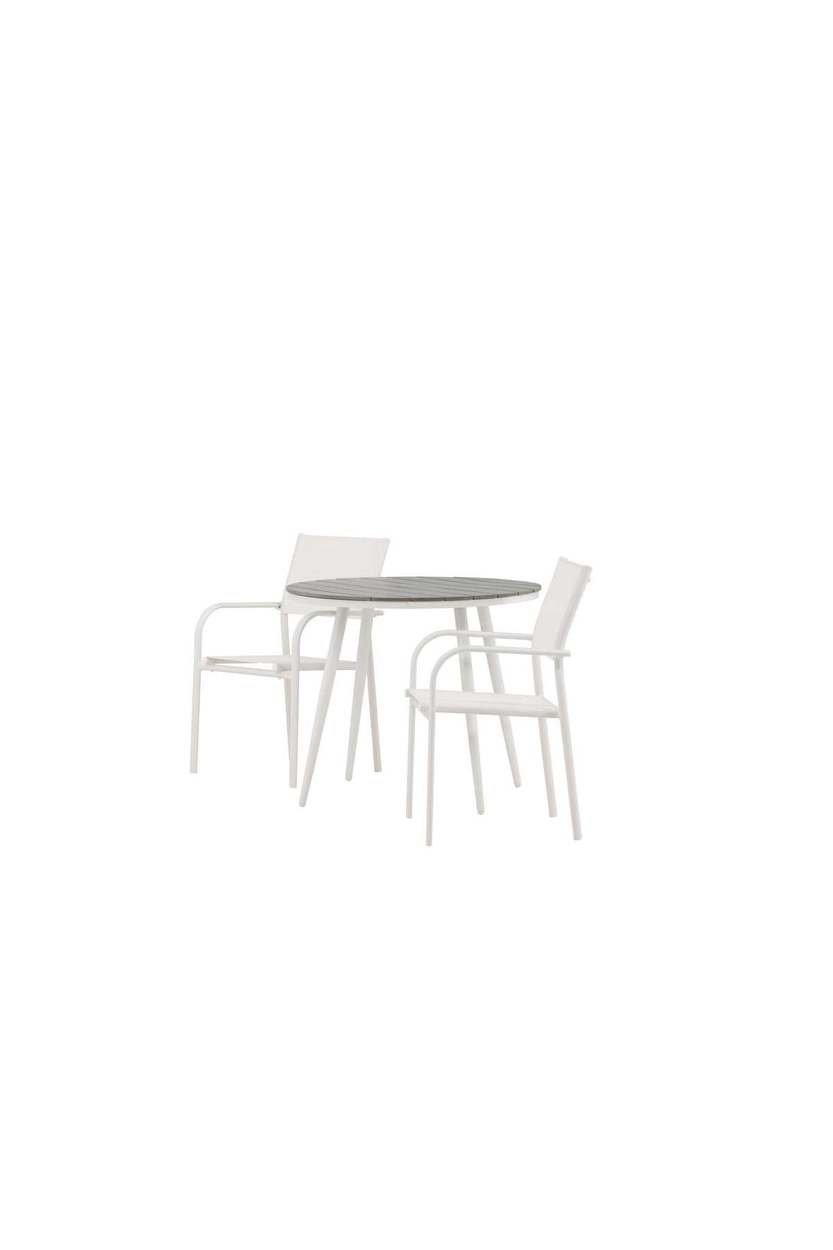 Break Matbord med Santorini Stolarna – Bord: ⌀90 Stol: 58x89x56