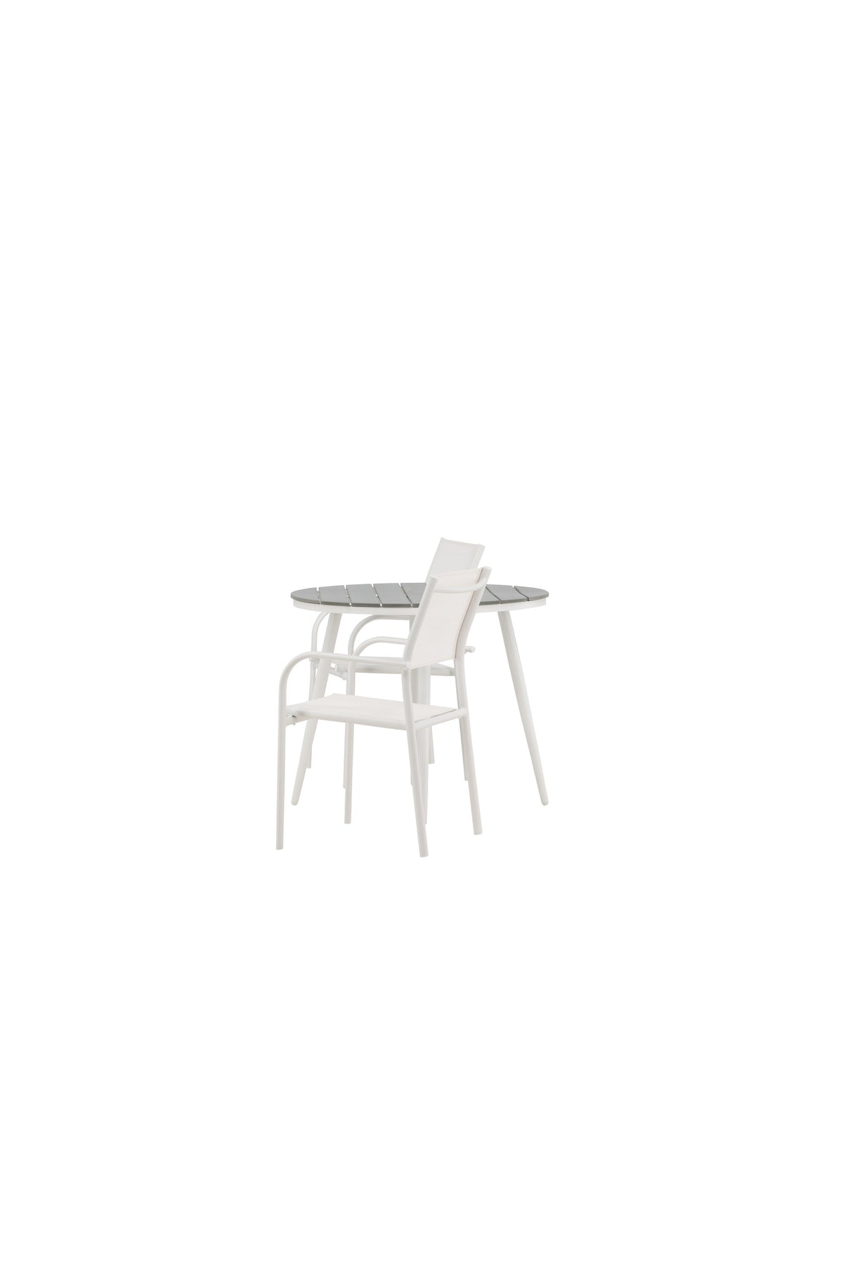 Break Matbord med Santorini Stolarna – Bord: ⌀90 Stol: 58x89x56