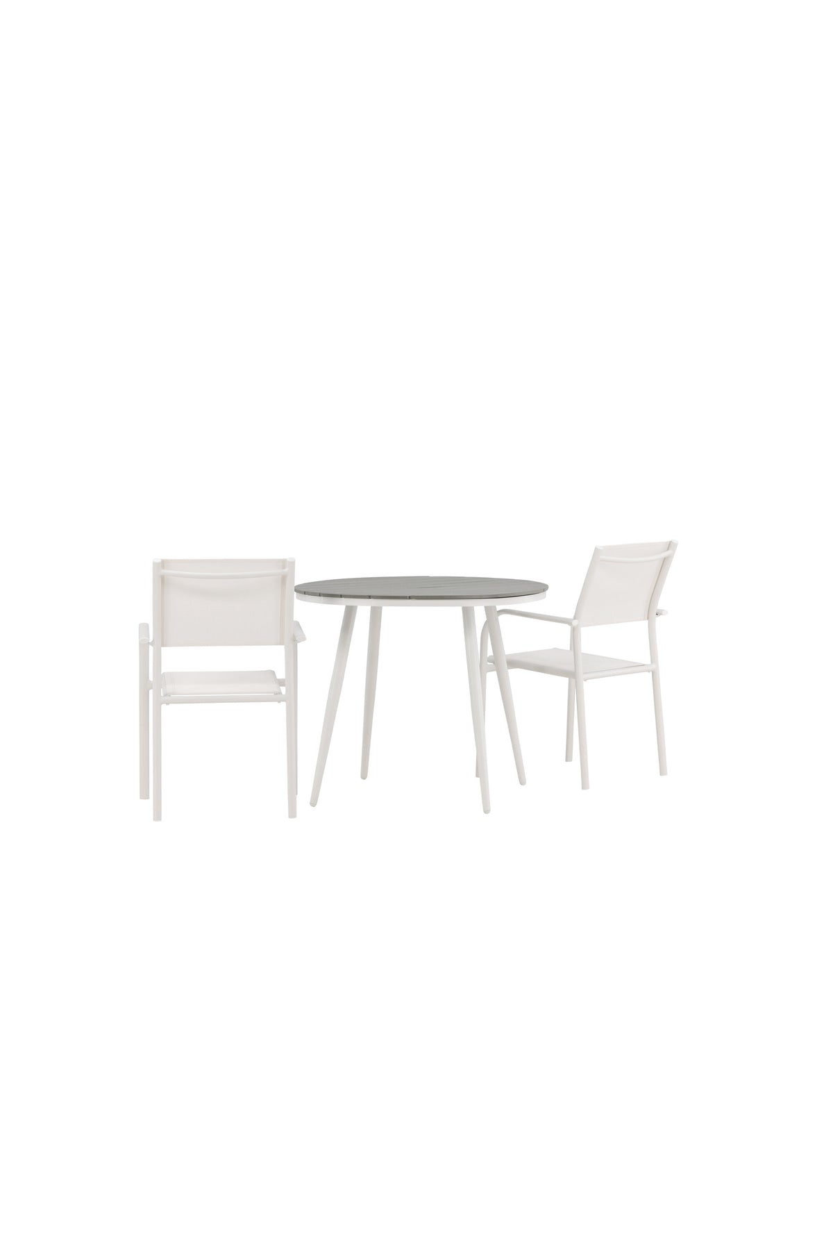 Break Matbord med Santorini Stolarna – Bord: ⌀90 Stol: 58x89x56