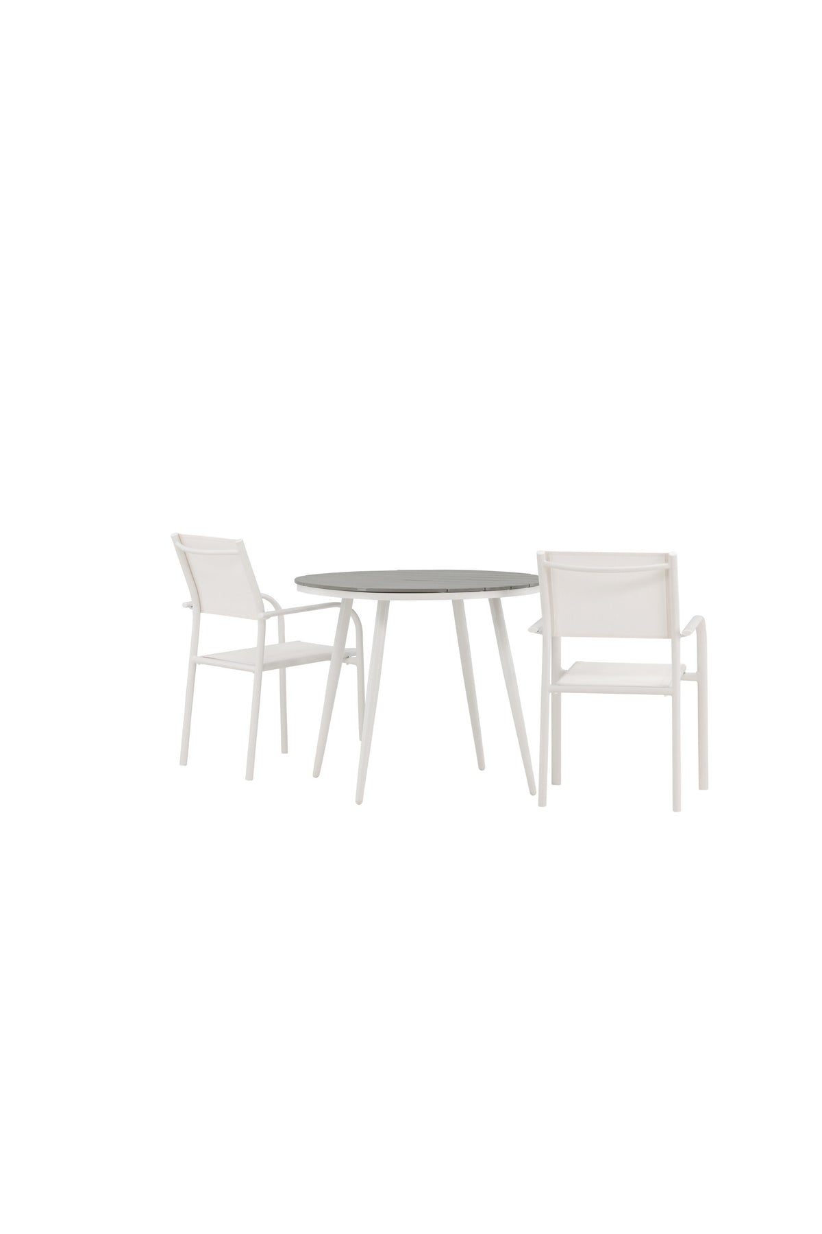 Break Matbord med Santorini Stolarna – Bord: ⌀90 Stol: 58x89x56