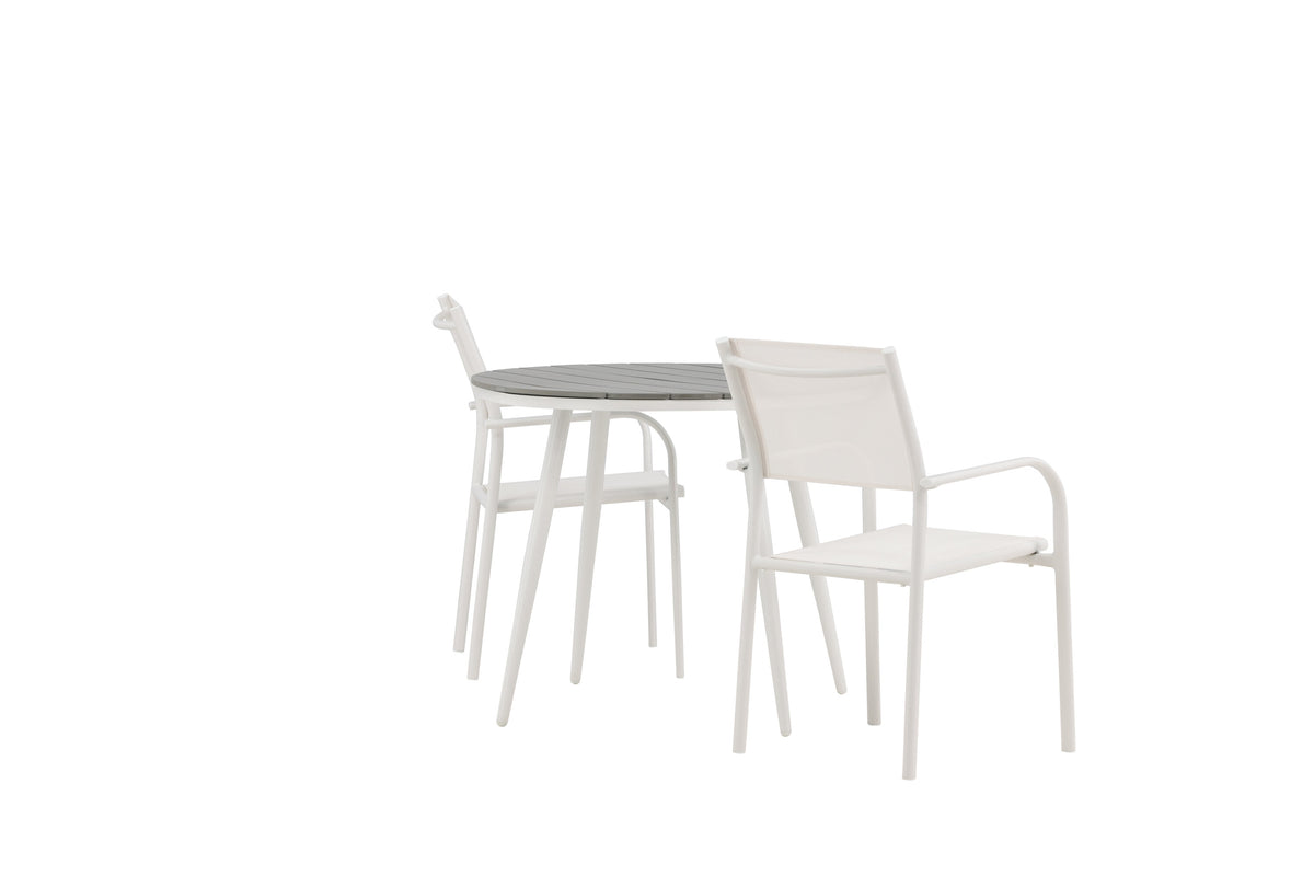 Break Matbord med Santorini Stolarna – Bord: ⌀90 Stol: 58x89x56