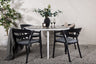 Break Matbord med Slit Stolarna – Bord: ⌀120 Stol: 62x76x59