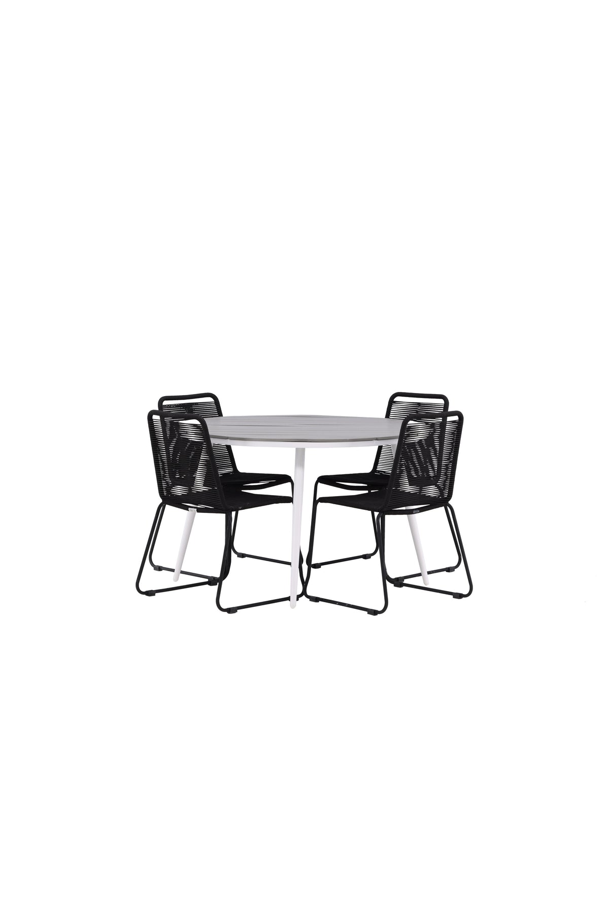 Break Matbord med Lindos Stolarna – Bord: ⌀120 Stol: 59x86x57