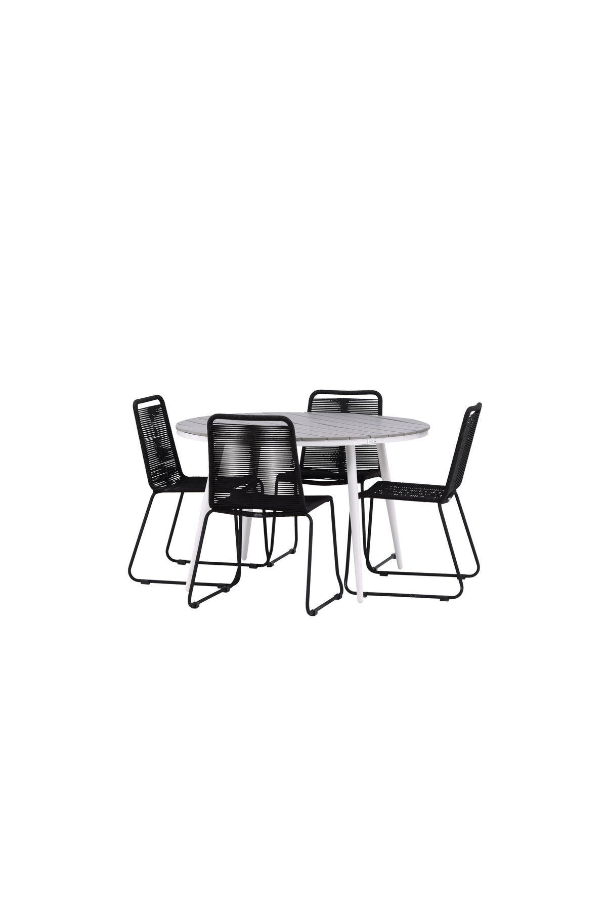 Break Matbord med Lindos Stolarna – Bord: ⌀120 Stol: 59x86x57