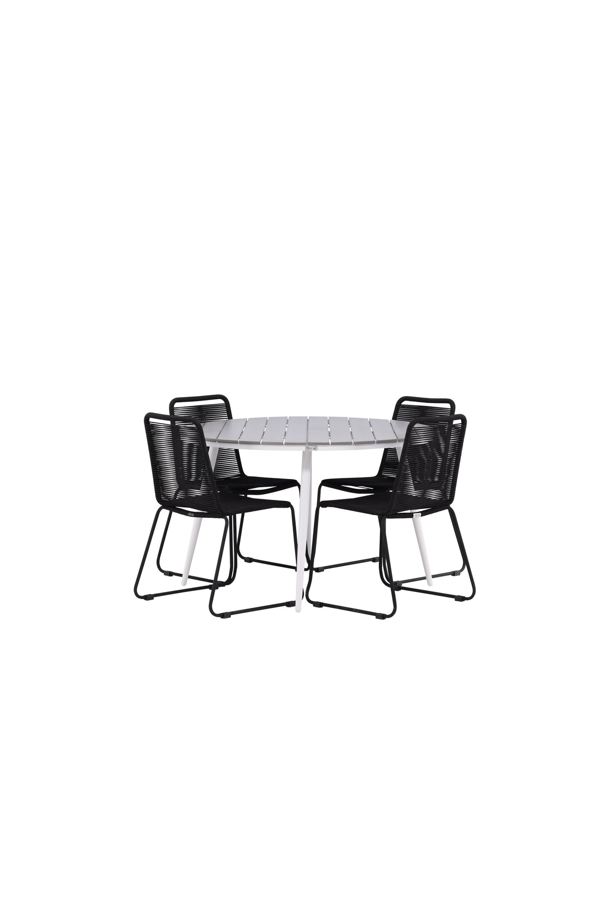Break Matbord med Lindos Stolarna – Bord: ⌀120 Stol: 59x86x57