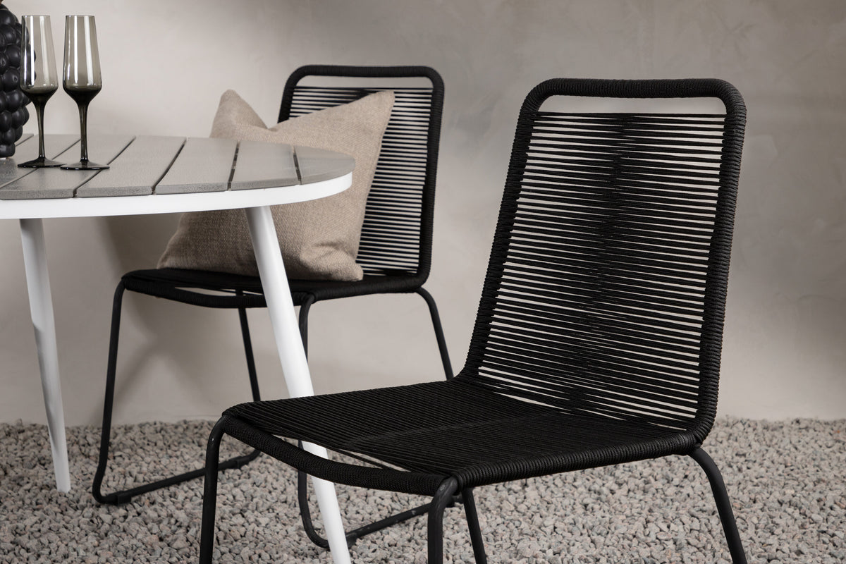 Break Matbord med Lindos Stolarna – Bord: ⌀120 Stol: 59x86x57