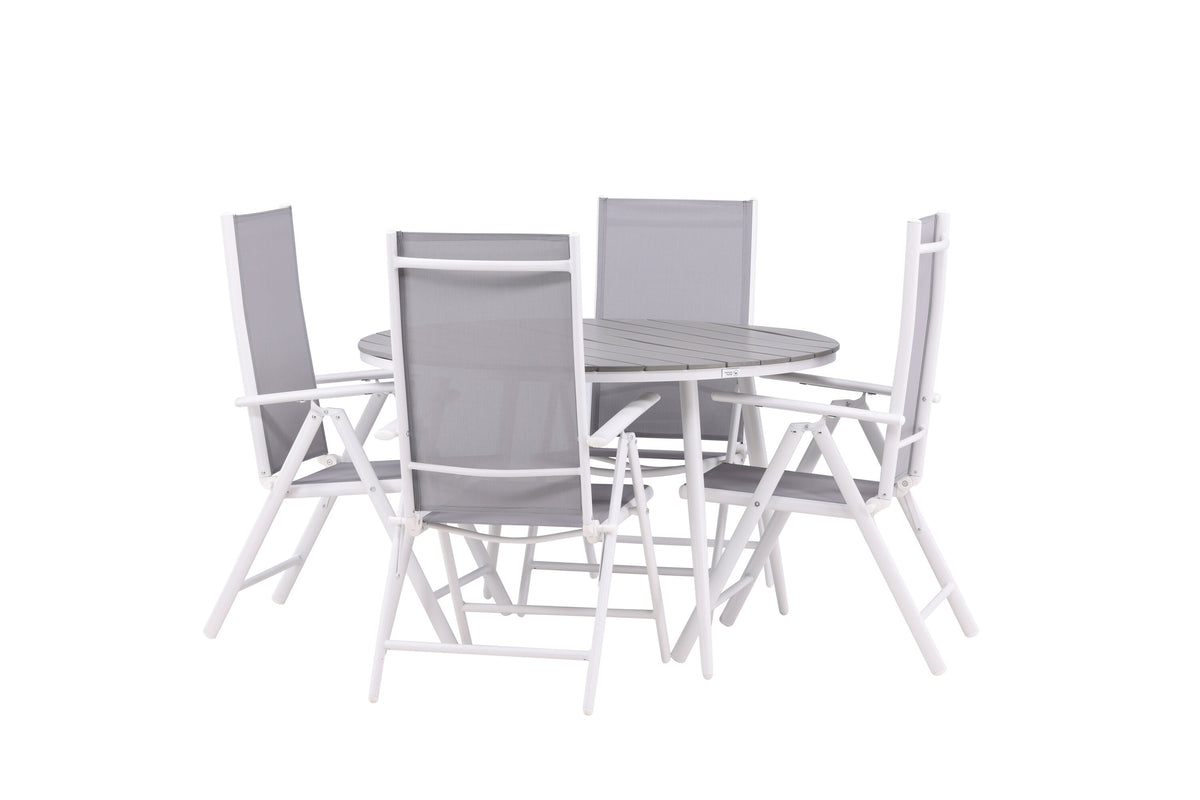 Break Matbord med Break Stolarna – Bord: ⌀120 Stol: 62x107,5x55