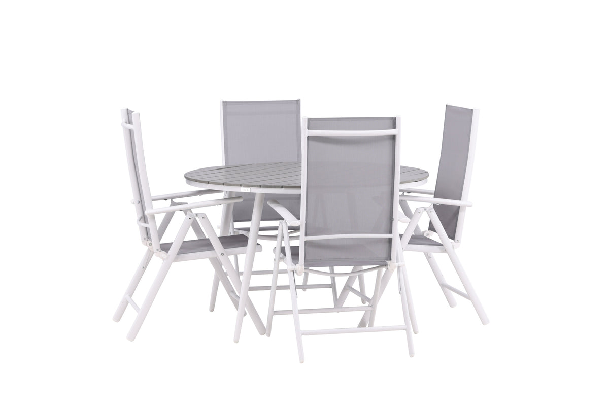 Break Matbord med Break Stolarna – Bord: ⌀120 Stol: 62x107,5x55