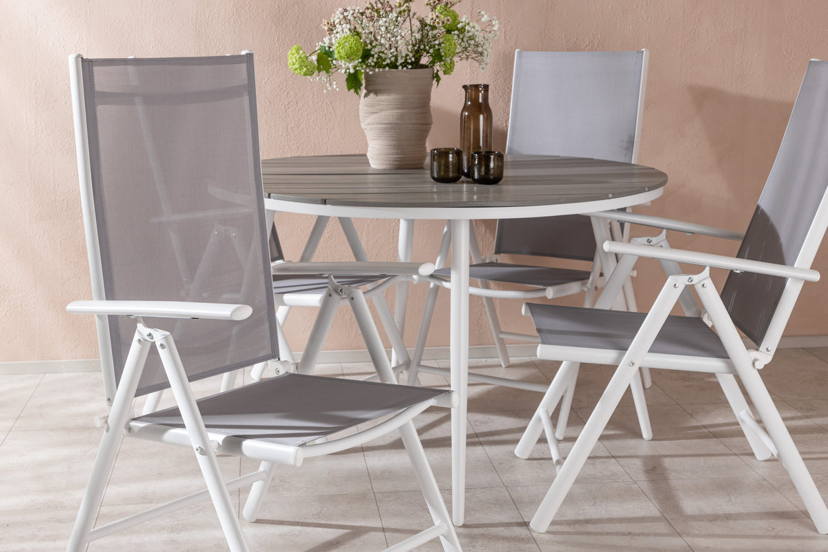 Break Matbord med Break Stolarna – Bord: ⌀120 Stol: 62x107,5x55
