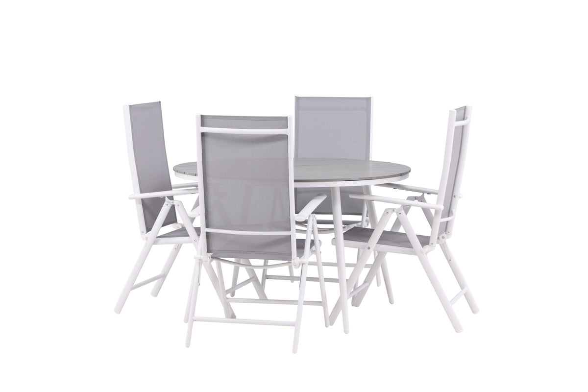 Break Matbord med Break Stolarna – Bord: ⌀120 Stol: 62x107,5x55